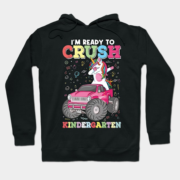 1st day of Kindergarten kids Dabbing unicorn Monster Truck Hoodie by UNXart